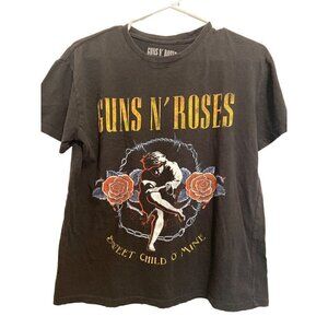 Guns N' Roses Black Sweet Child of Mine Womens Top Size Medium Length 23" Pit to